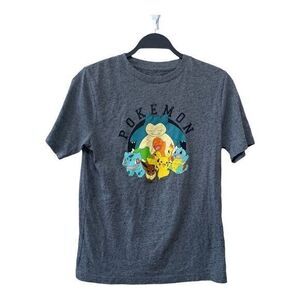 Pokemon Pikachu Squirtle Charmander Cotton Blend Size L Big Kids Short Sleeve Te